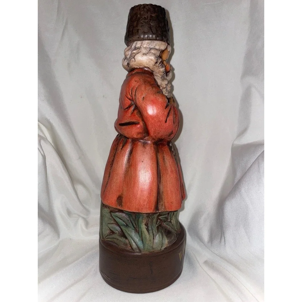 Vintage Russian Figure Vodka Decanter Ceramic Hand Painted Barware Collectible